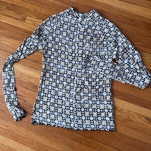 Free People Geometric Patterned Long Sleeve Top M